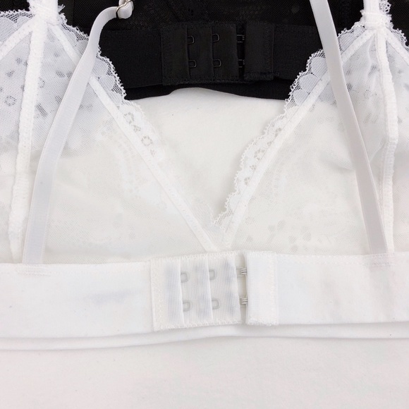 2 PACK Becca Lace Bralette Bra NEW Black & White - Picture 3 of 8